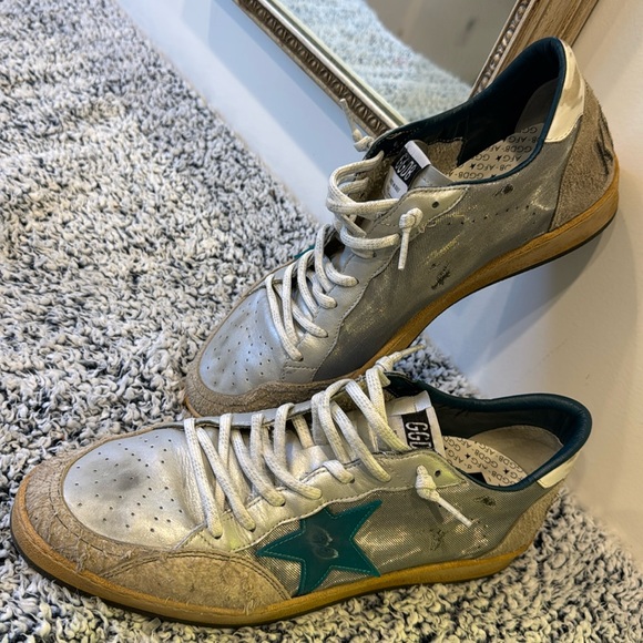 Golden Goose Ballstar sneakers, silver mesh design, in good used condition - Picture 3 of 16